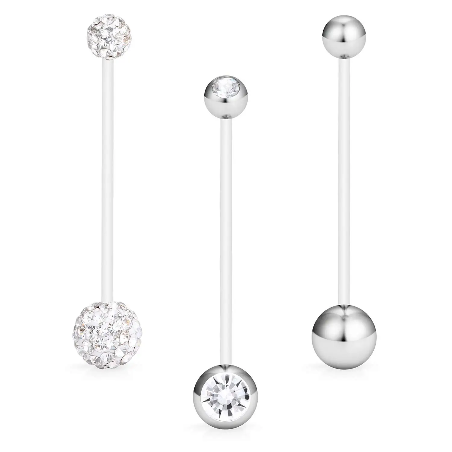Maternity belly bar with double gem