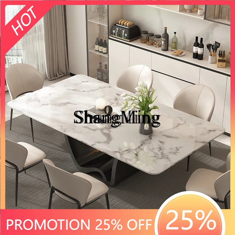 

FG good-looking dining table marble small apartment home modern simple light luxury cream style dining table and chairs