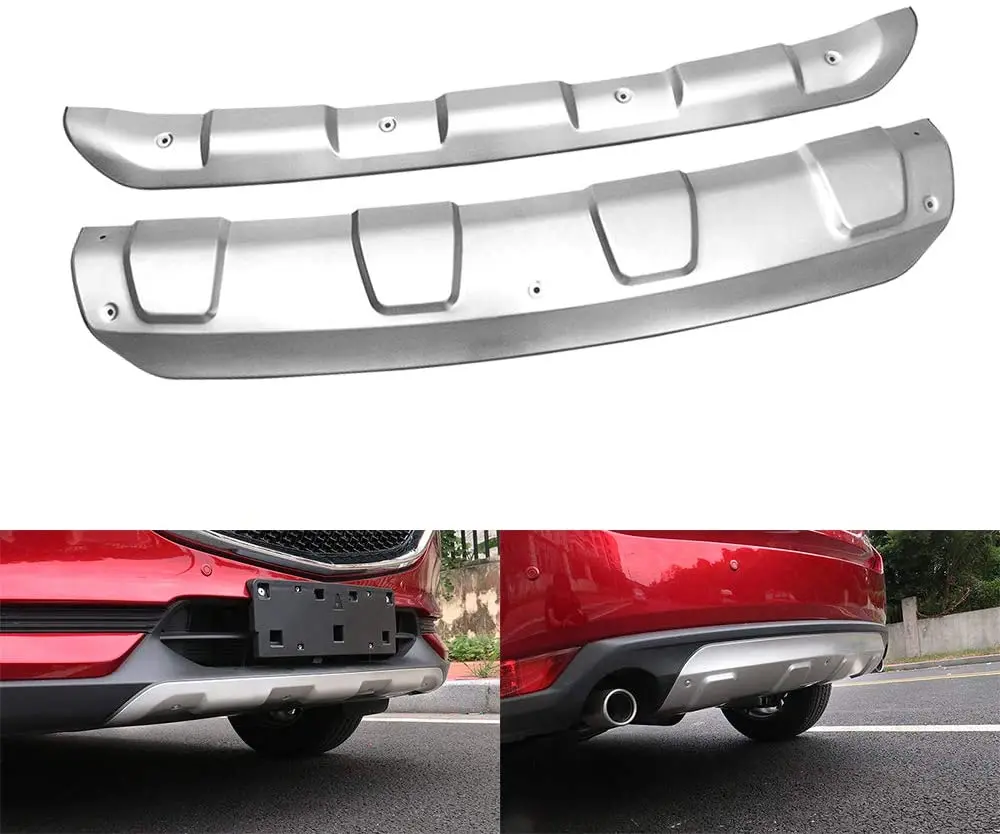 2 Pcs Front Rear Bumper Board Skid Plate Bar Guard Stainless Steel Fit for Fit for Mazda CX5 CX-5 2017 2018 2019 2020 2021 2022