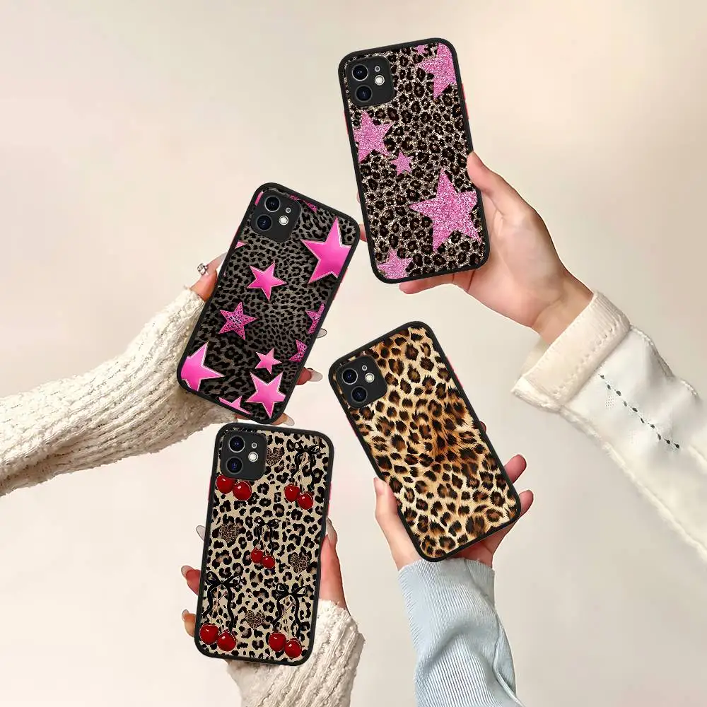

Print Leopard Graphic Phone Case For IPhone 16e 16 15 14 13 12 11 Pro Max X XS MAX Plus Spuerstar Matte Cover
