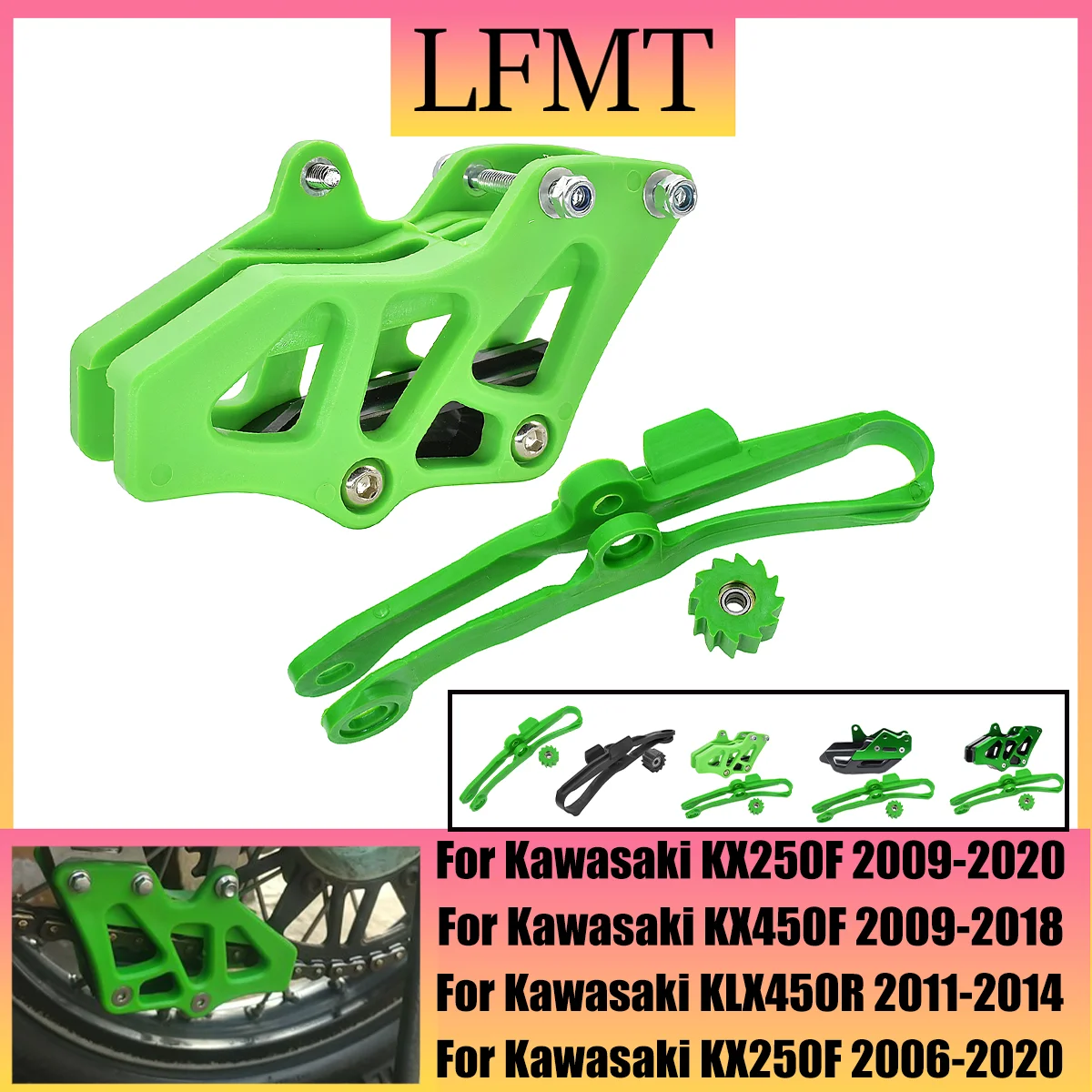 Motorrad CNC kette hinten schaukel kette führungsplatte rollen schutz Für Kawasaki KX-250F KX-450F KX 250F 450F KX250F 2006-2020