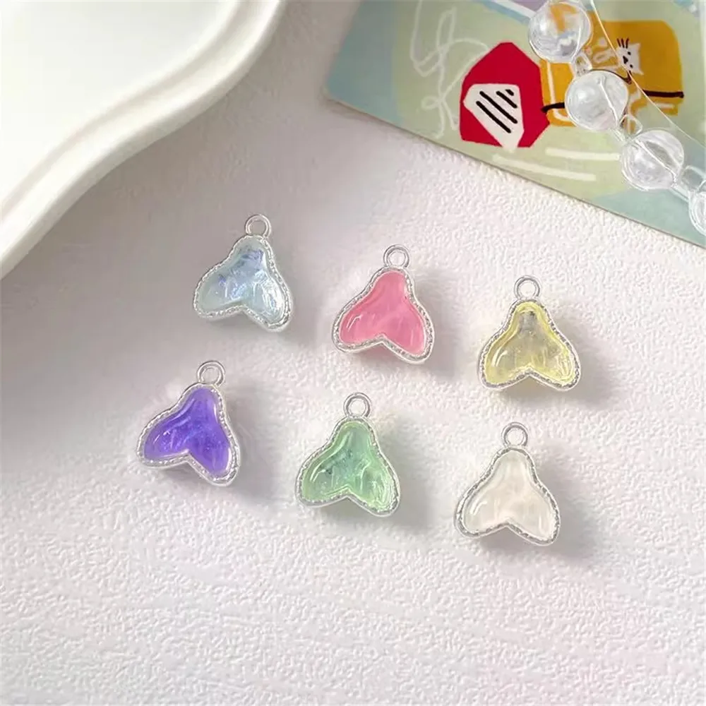 

Dreamy and Colorful Sparkling Fish Tail Pendant Diy Handmade Jewelry Accessories Bracelet Necklace Key Hanging Chain Loose Beads