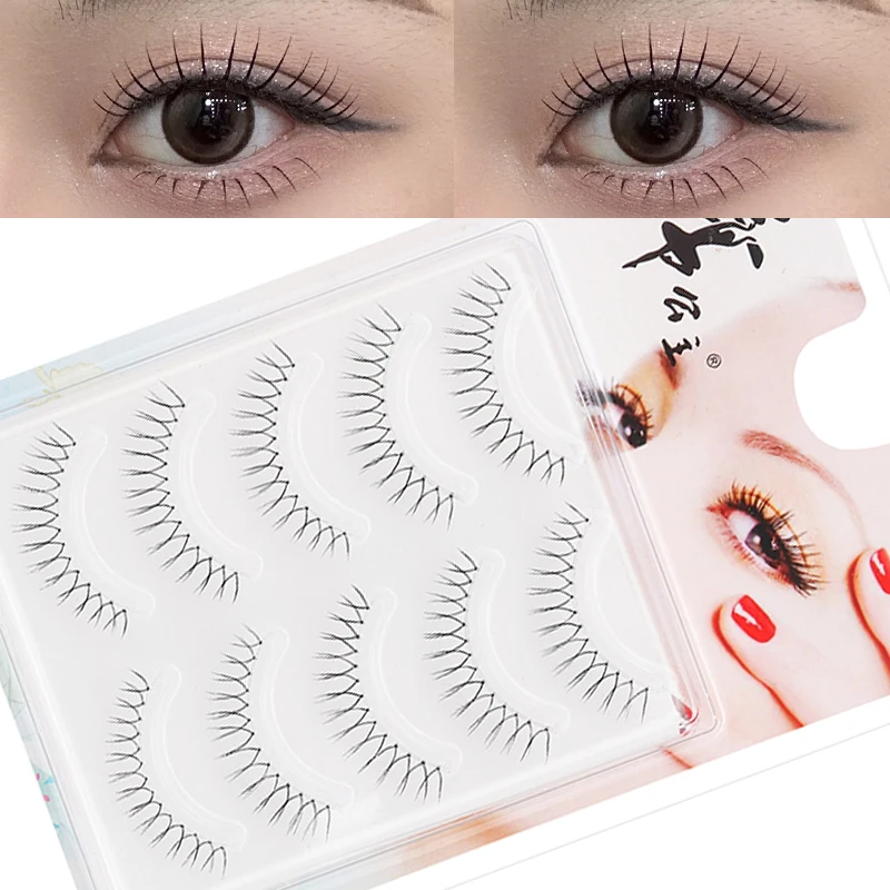 DINGSEN 5 Paar künstliche Wimpern, Korea Idol-Wimpern, Anime-Wimpern, U-förmig, natürlicher transparenter Stiel, weiche, natürliche Wimpern, Make-up – Detail 4