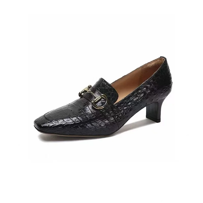 

Новое поступление 2025 года, модная повседневная женская обувь из кожи живота из крокодиловой кожи, натуральная кожа pdd601