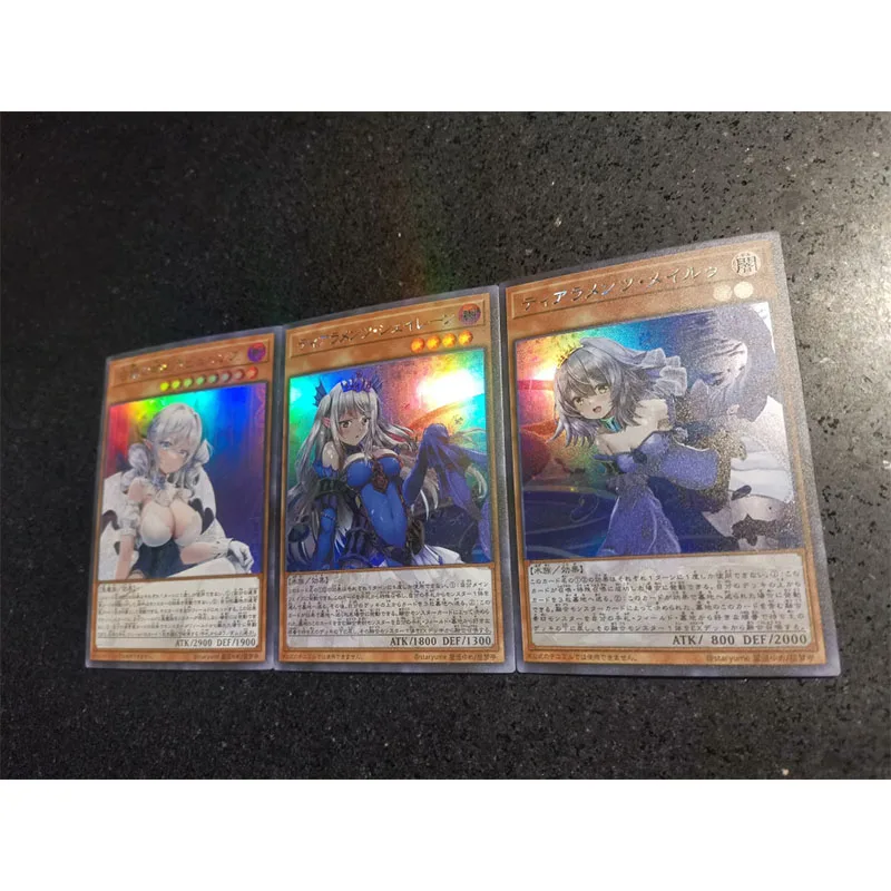 3PCS Yu-Gi-Oh! Starry Dream Pavilion Anime New DIY Beautiful Girl Card Four types of flashes Card Game Collection Card