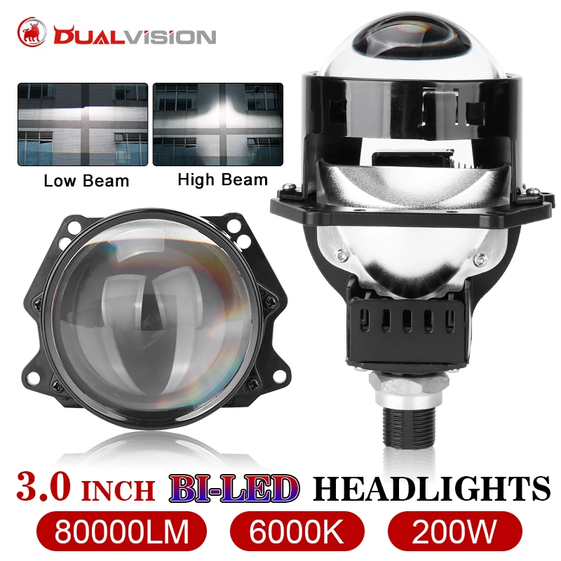 

3.0 Inch Bi Led Projector Lens Halo Lights H7 H4 9005 9006 Car Headlights Hella 3R Angel Eyes High Low Beam LED Auto Lamps Kits