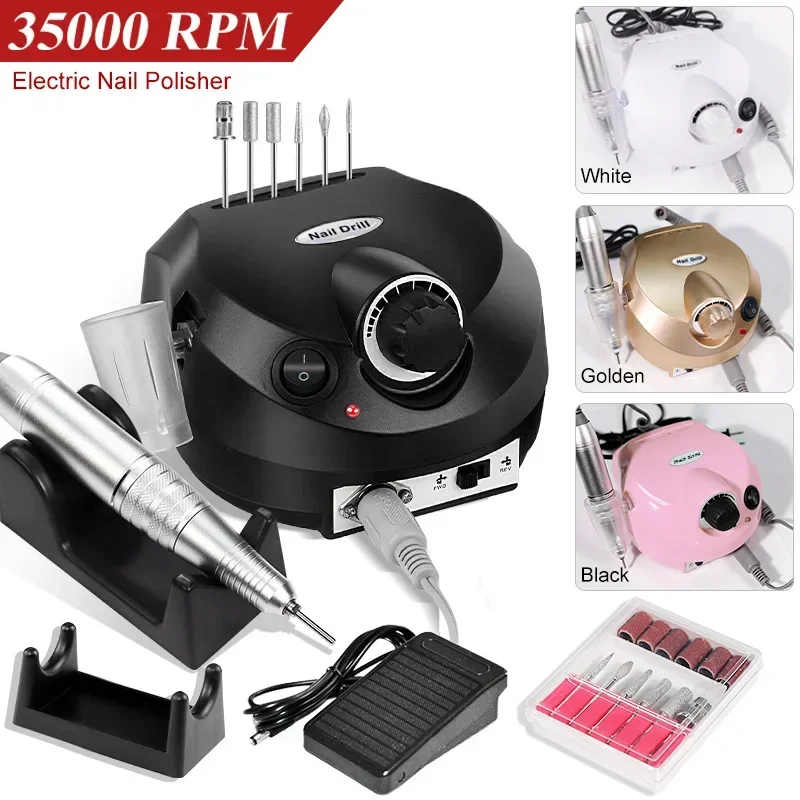 35000 RPM elektrische nagelboormachine molensnijder sets voor manicure nageltips manicure elektrische nagel pedicure vijl
