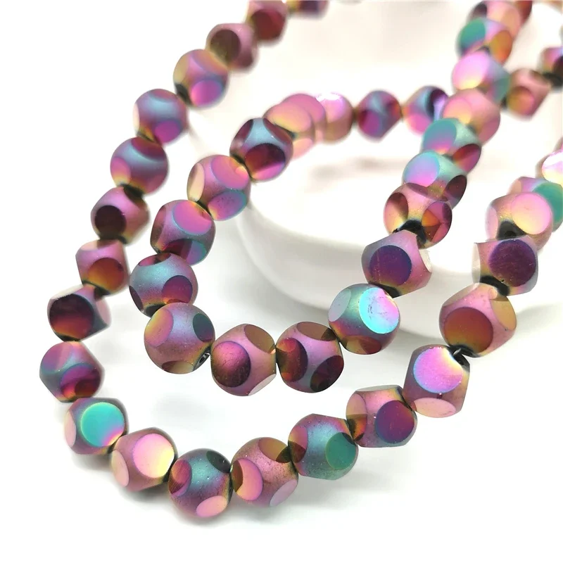 8mm Crystal Glass Beads Accessories For Jewelry Making, Six Faceted  Cube  Beads,20 pcs/lot