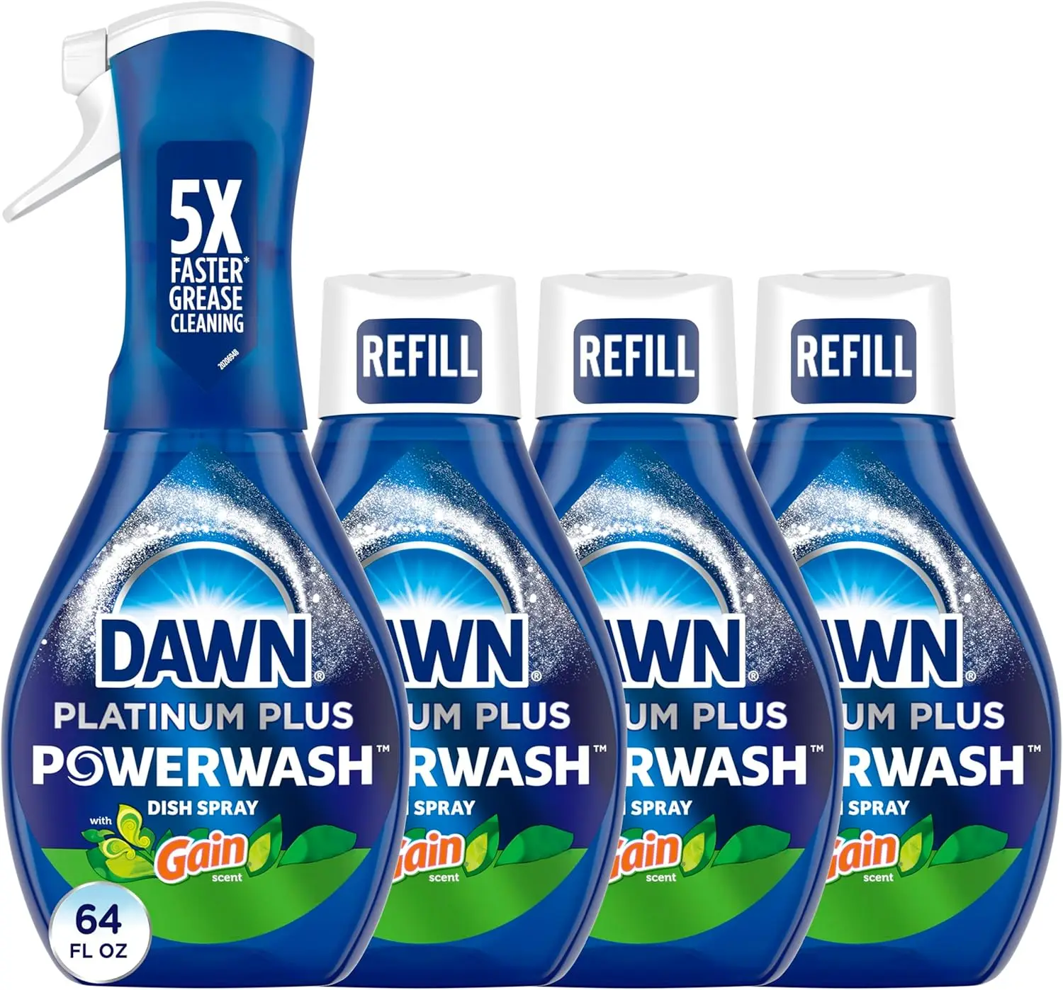 

Набор для пополнения жидкого моющего средства Power Dish Spray, 1 стартовый флакон + 3 сменных блока, общий объем 64 жидких унций (16 жидких унций в каждом флаконе)