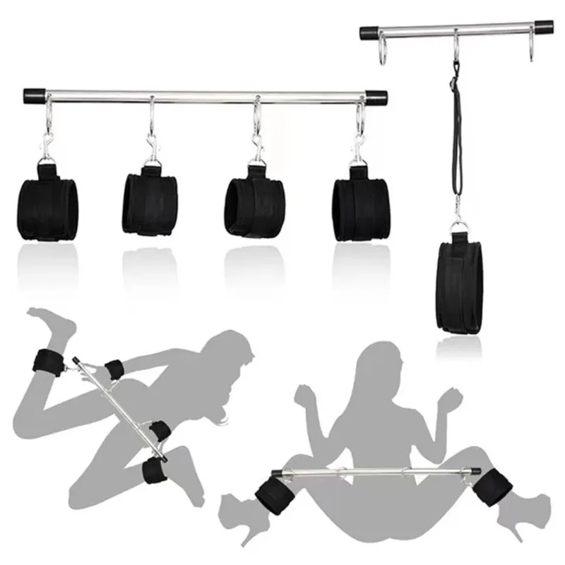 Mujer BDSM esposas sujeciones pierna abierta barra esparcidor juguete الجنسي SM esclavo الكبار juego الجنسي arnés cuello mano