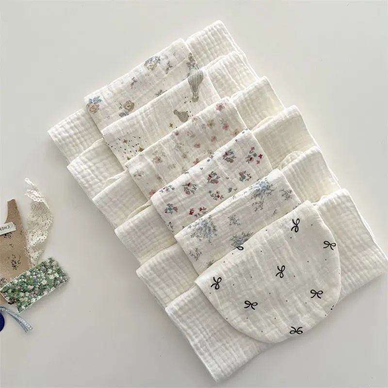 Serviette en mousseline pour bébé, serviette de gaze de coton mignonne, serviette de lavage pour gril, serviette absorbante pour le dos, lingettes pour le visage