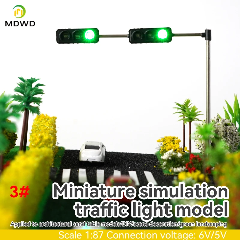 2PCS HO Scale Model Traffic Lights  with Controller ForTrain Railway Railroad Diorama Layout