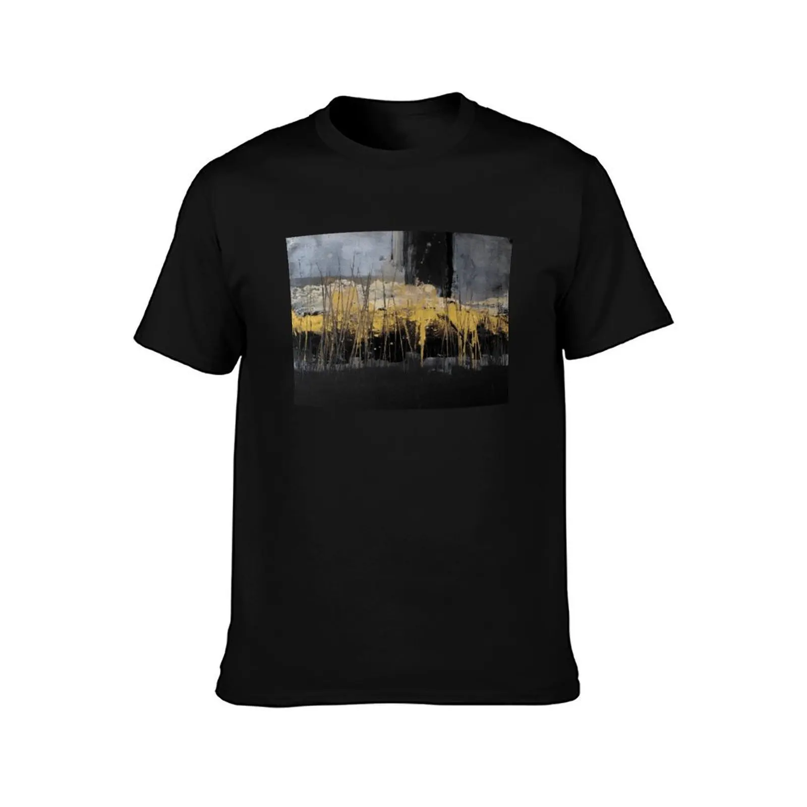 Horizontal black yellow T-Shirt, Summer Casual Cotton Tee, Oversized Streetwear Tops, Vintage Graphic Print, Unisex Men Women
