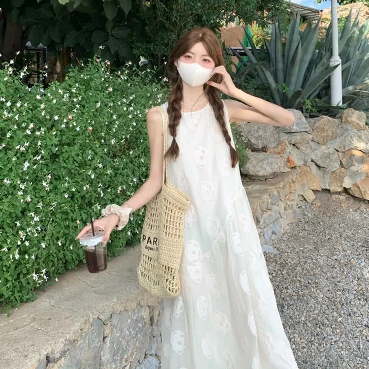 Jurken Mouwloos Dames Rozen Lente Asymmetrie Diagonaal Schuin Bias Schuin Getailleerd H-lijn Stedelijk woon-werkverkeer Modern Minimalistisch