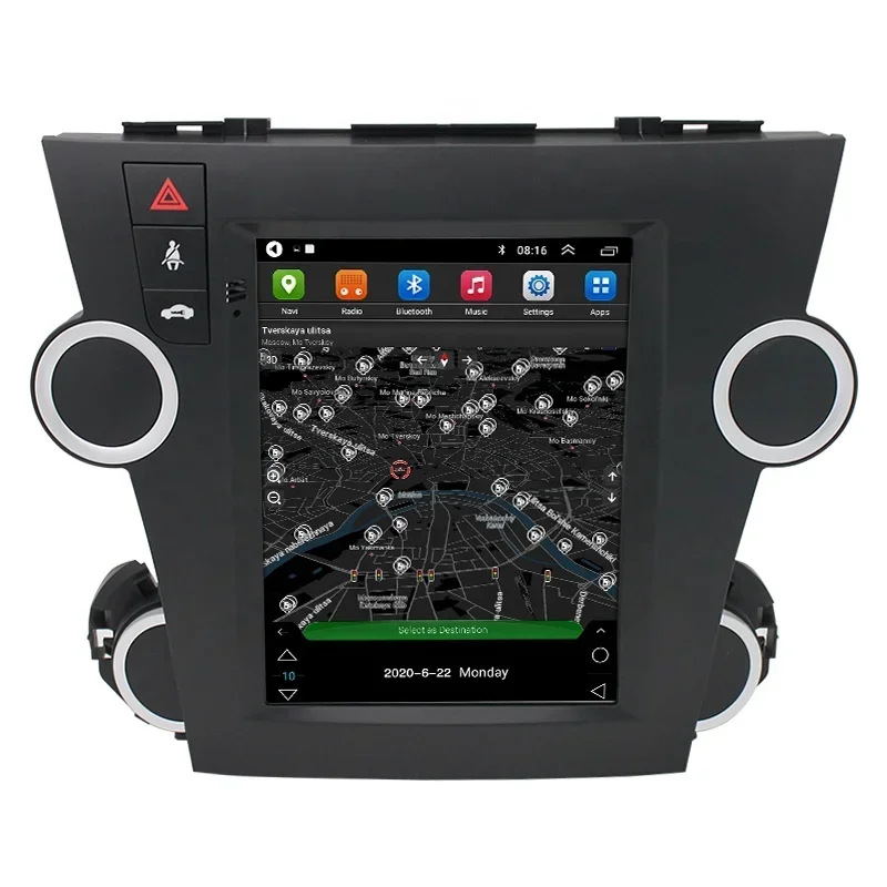 

9.7 Inch 2din Tesla Screen Android Car Radio Navigation Car Audio for Toyota Highlander 2009-2012 Dvd Player