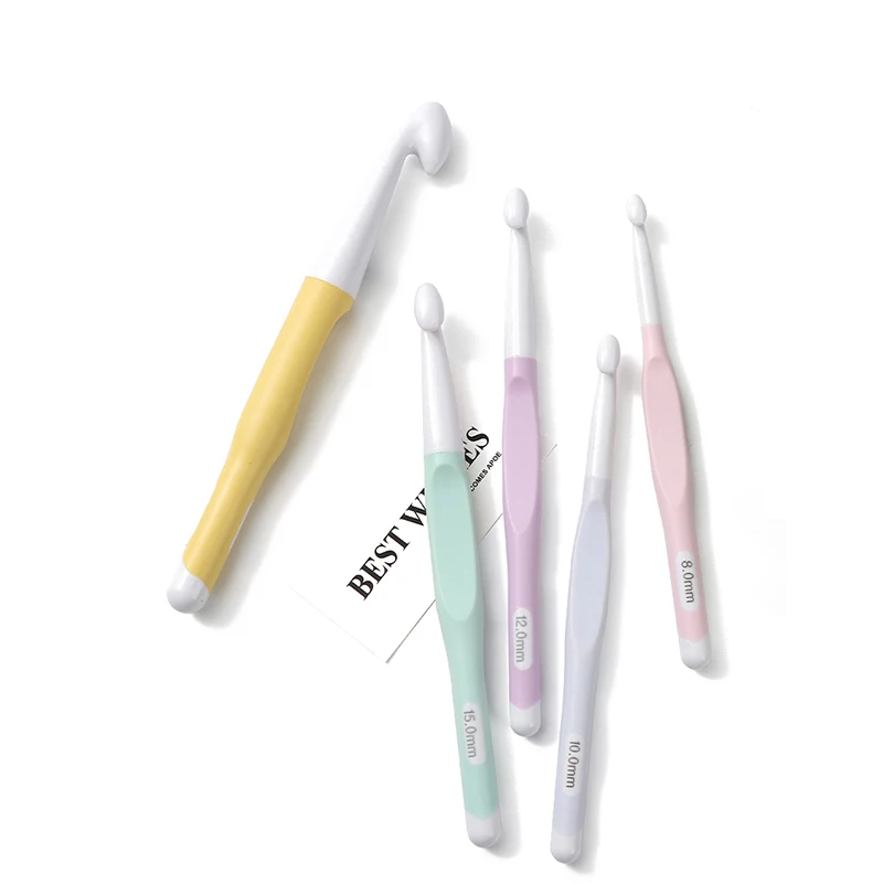 4/5 قطعة مقبض مريح الكروشيه السنانير 8/10/12/15/20 مللي متر إبر الحياكة المنزل نسج الغزل الحرفية DIY بها بنفسك الحياكة أداة #4