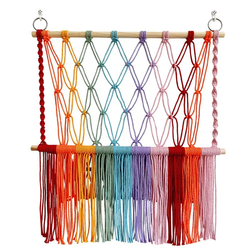 Gevulde Hangmat Tapijt Ruimtebesparend Boho Macrame Muur Opknoping Handgeweven Pluche Speelgoed Houder Net Voor Speelkamer Inrichting