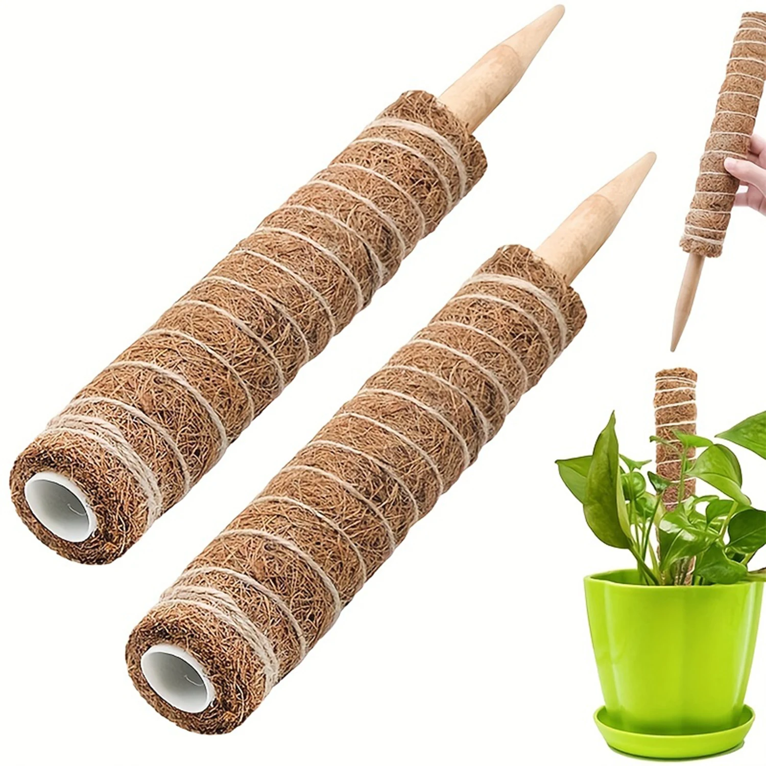 

Moss Pole for Plant Monstera,17 Inch or 12 Inch Plants Support for Indoor Climbing Plants Poles