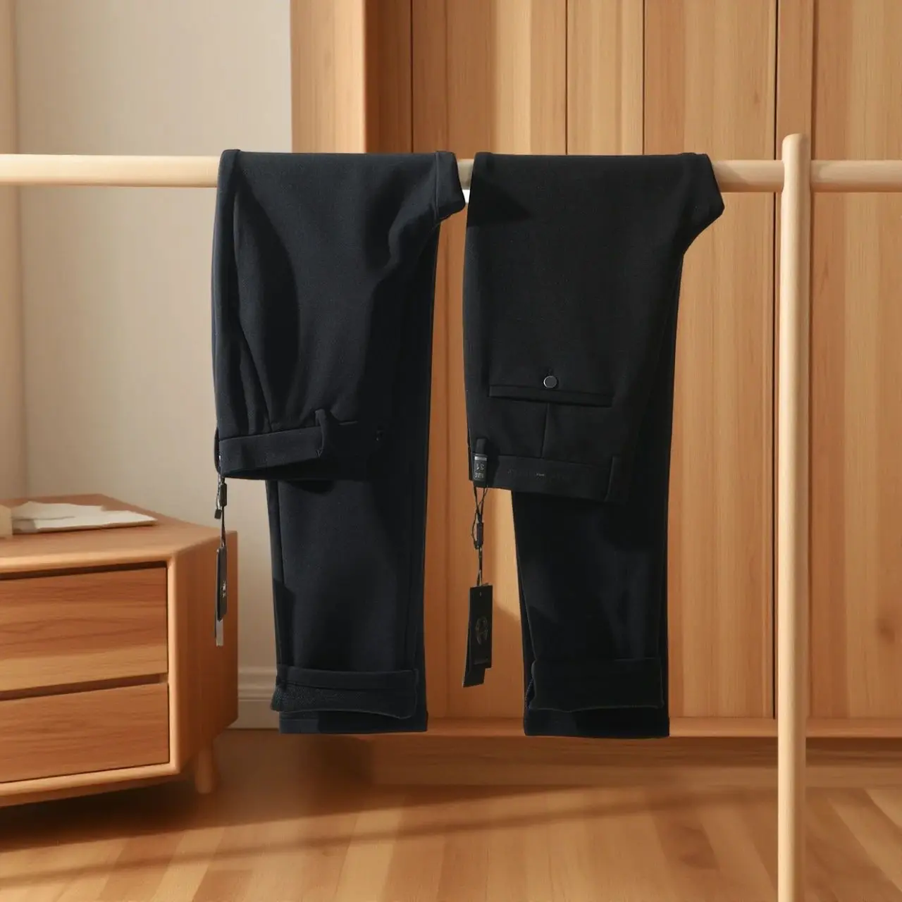 

Мужские повседневные брюки из смесового полиэстера и нейлона, имитирующие шелк, осенняя новинка, прямой крой, гладкие, для молодежи