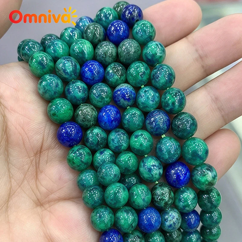 Natural Phoenix Lapis Lazuli Round Loose Spacer Beads Polished Gemstone for DIY Jewelry Making Bracelet Necklace Earrings Crafts