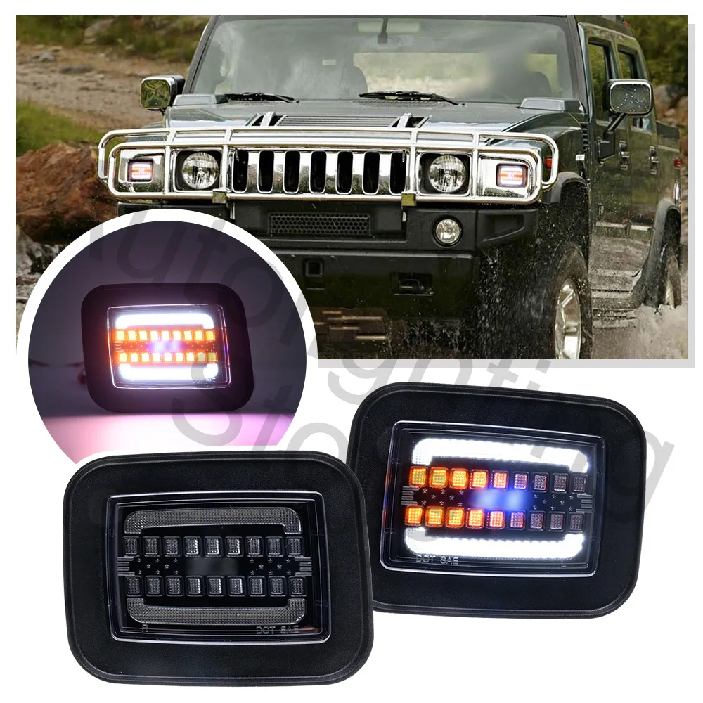 

Led Sequential Side Marker Light /Parking light/DRL Daytime running light For Hummer H2 2003-2009 HUT 2009-2010 corner light