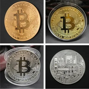 Altın kaplama bitcoin sikke tahsil sanat koleksiyonu hediye fiziksel hatıra casascius bit btc metal antika taklit 8 en çok satılan, madeni paralar, altın, №8