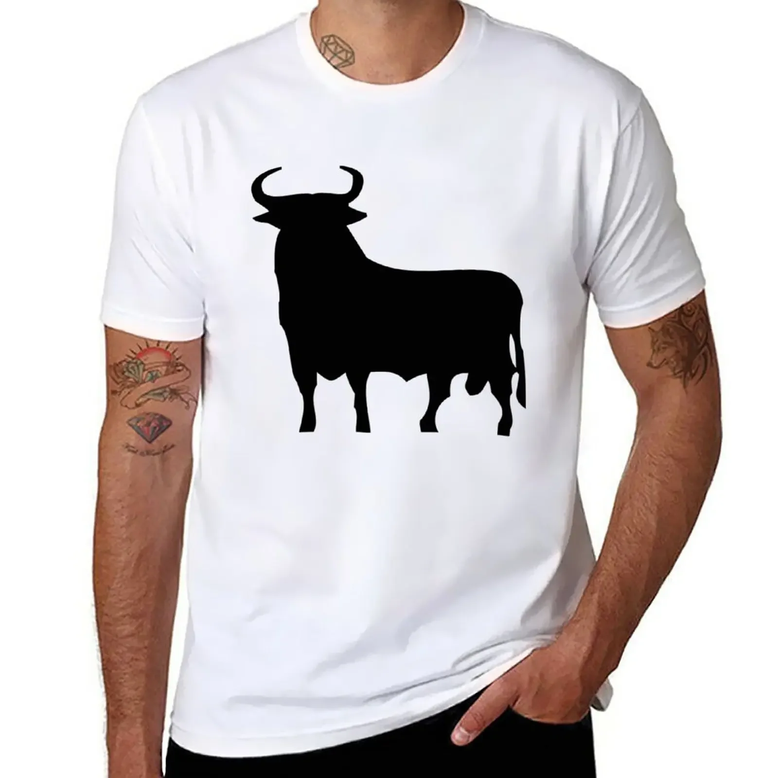 hippie clothes man clothes sweat shirt summer clothes Men's t-shirts New Spanish Bull T-Shirt