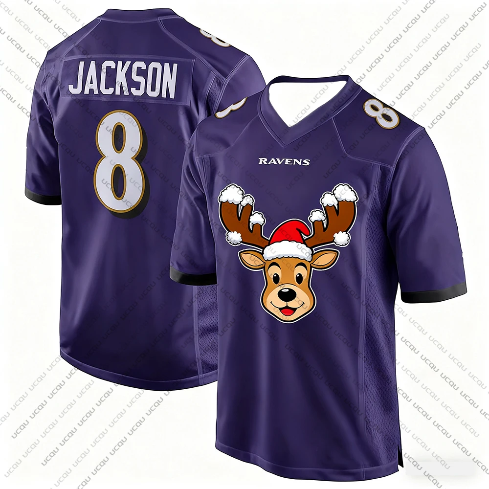 2025 عيد الميلاد الكبار الجاموس كرة القدم الأمريكية جيرسي الرجبي جيرسي الرياضية التدريب جيرسي تي شيرت الغربان سميث 0 عدد