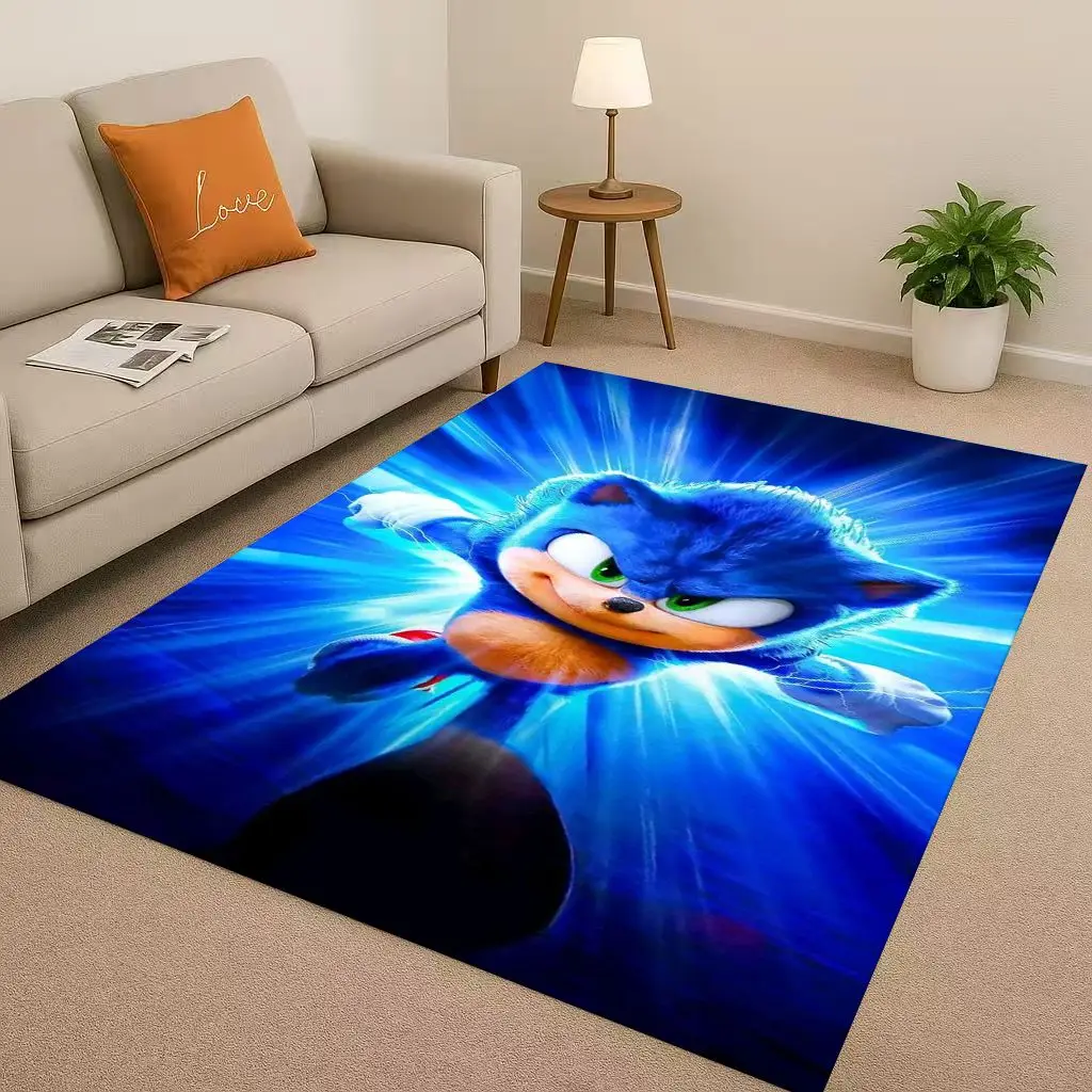 Alfombra antideslizante con dibujos animados 3D S-Sonics para sala de estar, alfombra suave para dormitorio, sala de juegos y sofá, felpudo fácil de limpiar para decoración del hogar