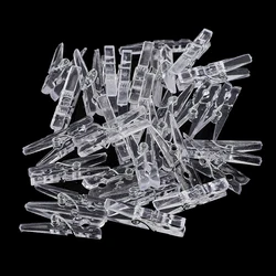 50/100pcs Transparent Small Clips Lighting Accessories Plastic Clips Small Clothespins Colorful Mini Decorative Photo Clips