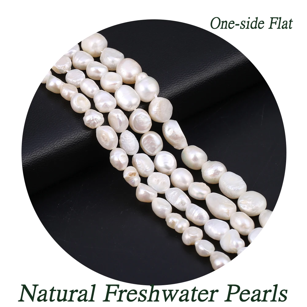 Natural Zhuji Freshwater Pearl Beads Loose One-sided Luster Pearl Bead for Jewelry Making Diy Necklace Anklet Women Crafts