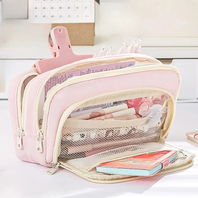 

Large Capacity Pencil Bag Aesthetic Cute Pen Case for Girl Stationery Holder Children Zipper Pencil Pouch School Supplies