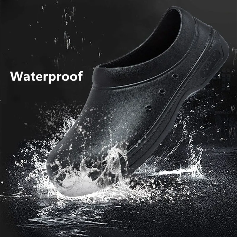 STRONGSHEN Men Chef Shoes Waterproof Oilproof  Anti-skid Kitchen Master Restaurant Shoes Outdoor Fishing Shoes Working Shoes