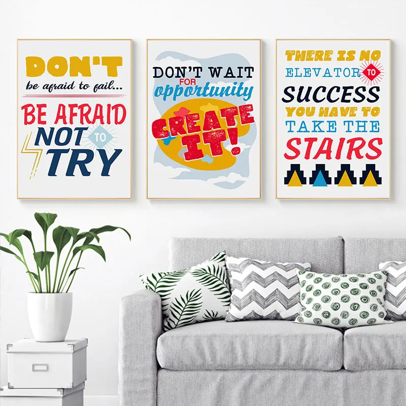 Inspirational Quotes Canvas Art Picture Simple Fashion Decorative Poster Print for Living Room Bedroom Modern Home Office Decor