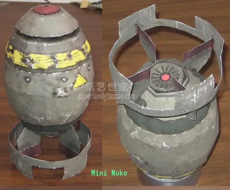 25cm Missile Atomic and Hydrogen 3D Paper Model DIY Radiation Small Miniature Homemade for Kids
