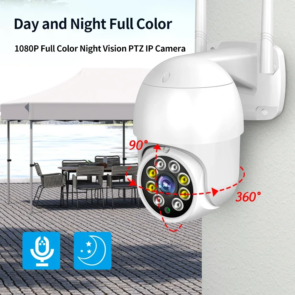 HIVA PTZ Wi-Fi Camera Outdoor Camera Waterproof CCTV IP Camera IR Night Vision 1080P 2MP Surveillance Camera With Auto Tracking