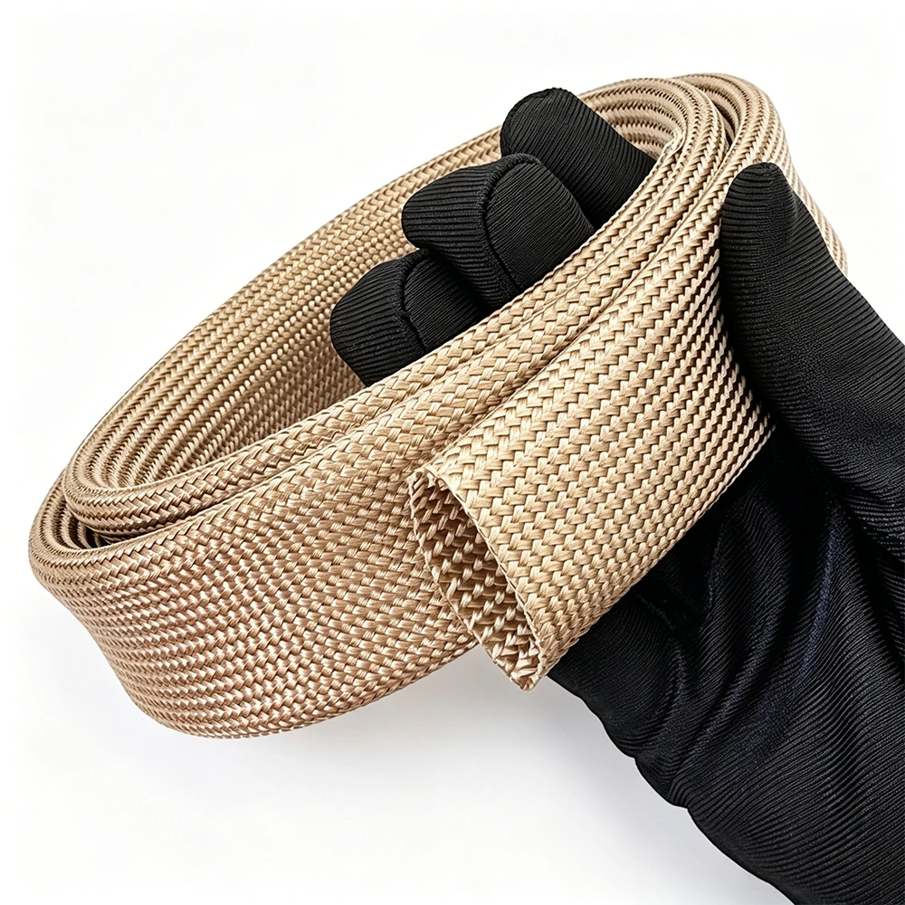 800Deg.C Multi Size Fiberglass Tube Cable Sleeve Soft Chemical Fiber Glass Wire Alkali Free Fiber Braided Insulation Against