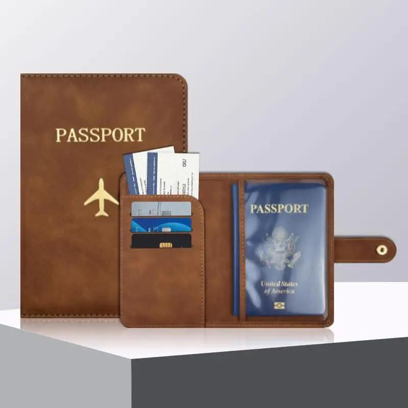 PU-Leder Wasserdichter Reisepass-Halter Reisebrieftasche mit Kartenorganizer für globale Abenteuer und Roadtrips – Detail 4