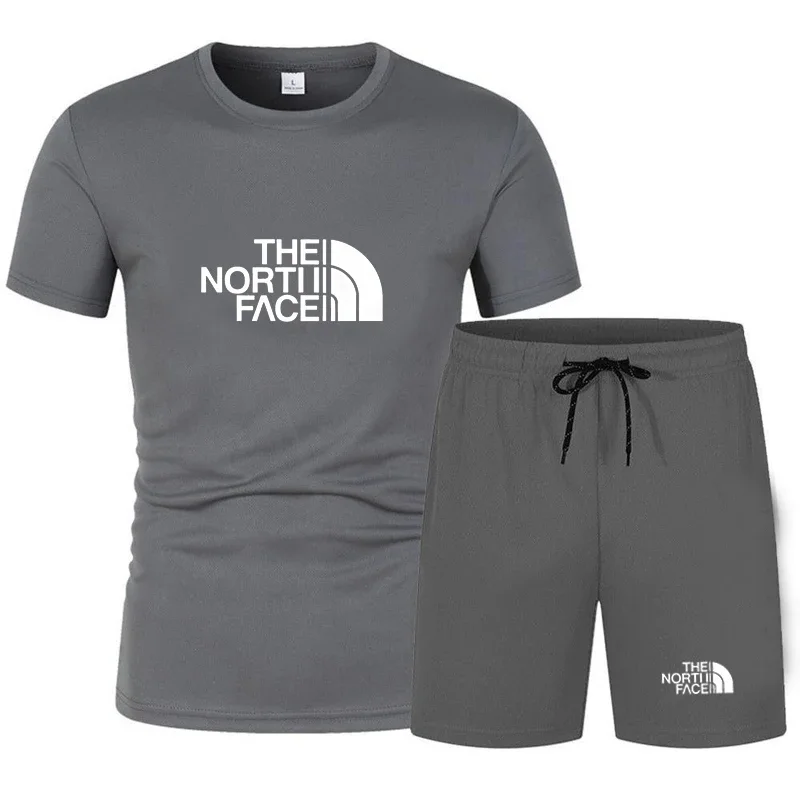 Men's Fashionable Sportswear Set New Short Sleeve Tee Pants 2 Piece Outfit Casual Outdoor Running Gym Training Clothes T-Shirts