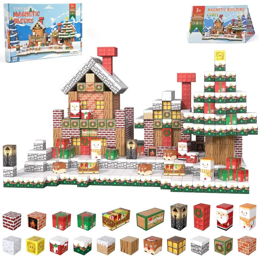 

Magnetic Building Blocks Set - 300 Pieces, Educational STEM Toys for Kids, Montessori-Inspired, Suitable for Ages 3-12, Ideal Gi