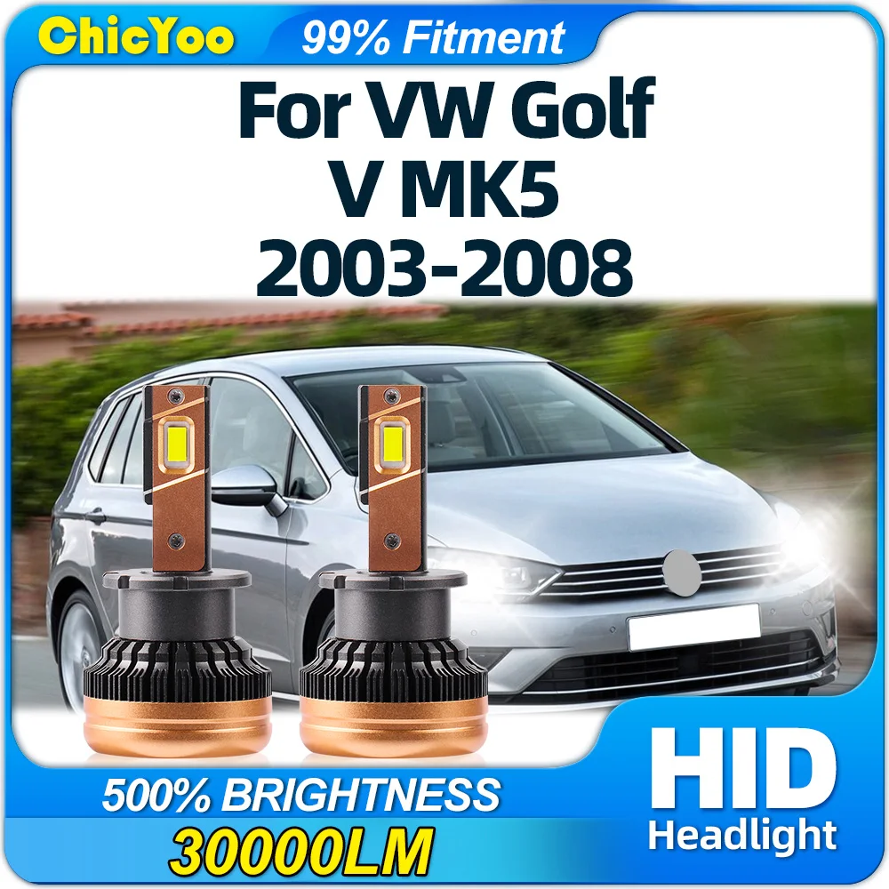 

120W D2S HID Xenon Headlamps Bulbs 30000LM Car LED Headlights 6000K White For VW Golf V MK5 2003 2004 2005 2006 2007 2008