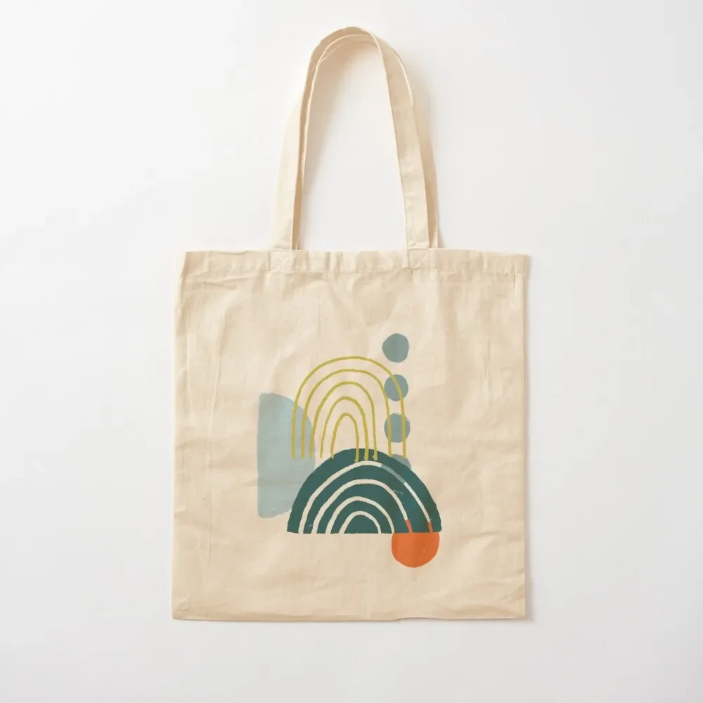 Abstract Rainbow on Blue Tote Bag large size bags eco pack Canvas tote bag screen Tote Bag