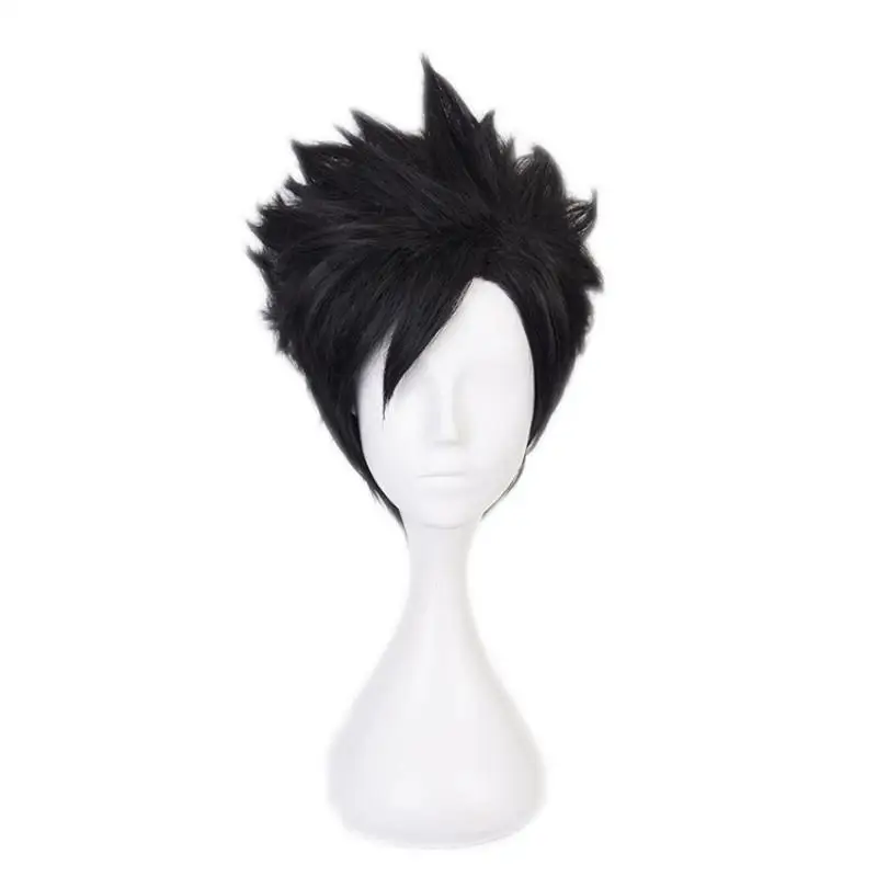 Anime Haikyu!! Kuroo Tetsurou Cosplay Wig Black Short Hair Heat Resistant Synthetic Halloween Party Accessories Props