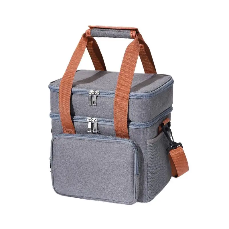 Tragbare Thermische Lunch-Tasche Picknick-Kühltasche Isolierte Tasche Wasserdichte Büro-Lunchbox Mit Schultergurt – Detail 3