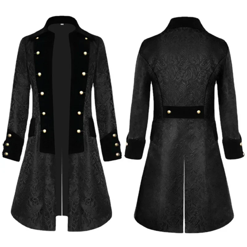

Halloween Solid Color Medieval Jacquard Retro Men's Coat