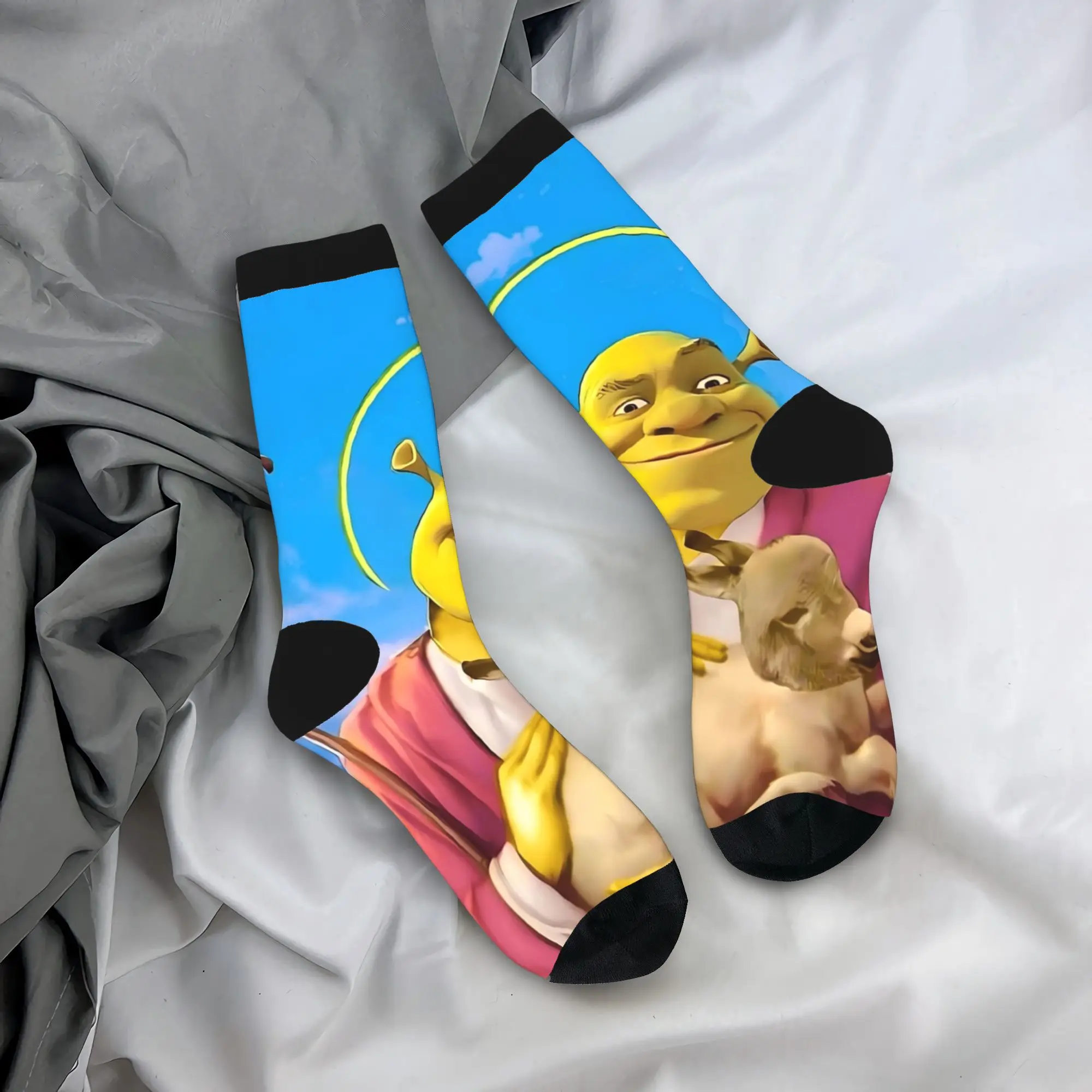

Новые мужские носки Harajuku Shreks Saviour, забавные носки с эффектом памяти, женские носки из полиэстера с графическим рисунком, весна-лето, осень-зима