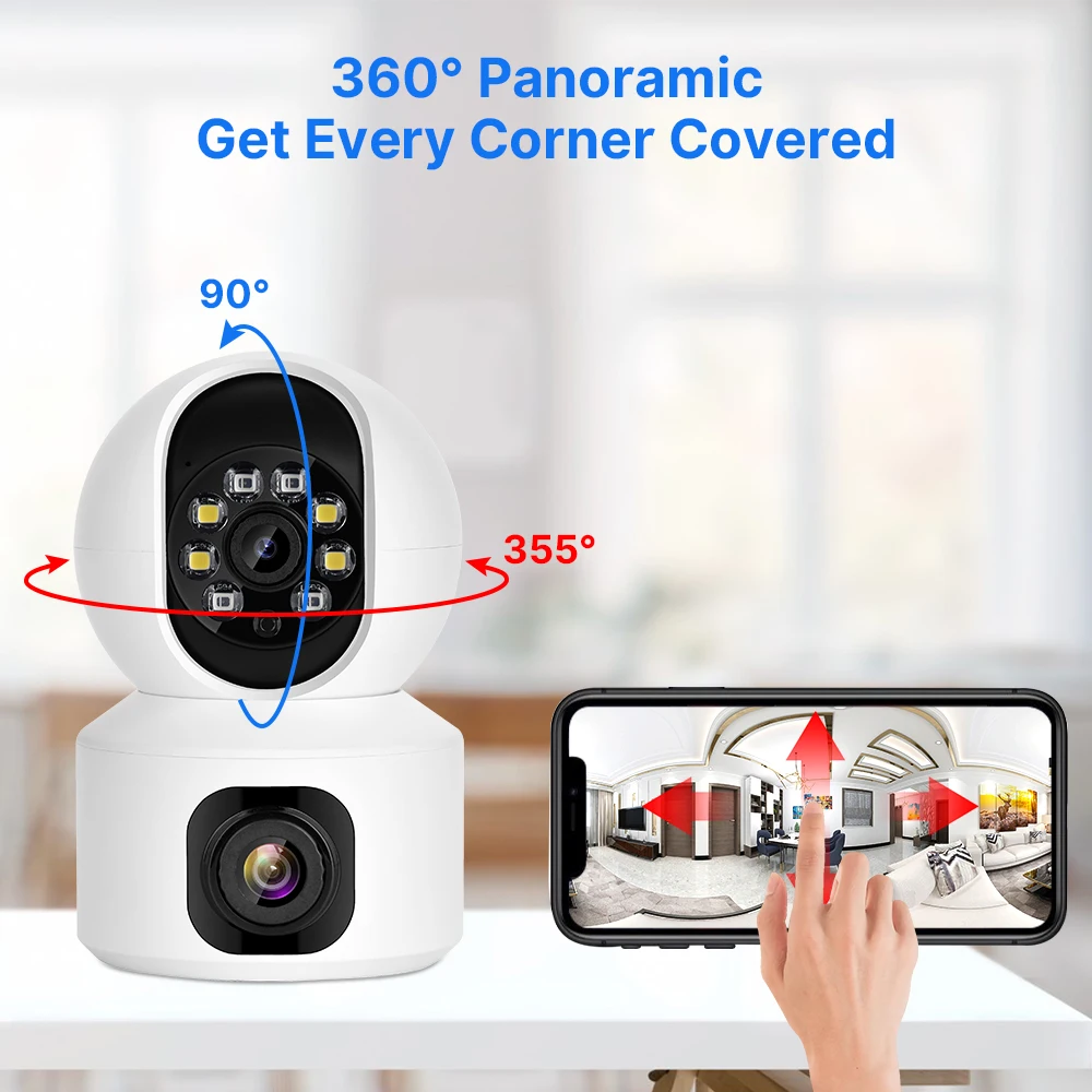 Hiseeu 2K 4MP PTZ Telecamera IP WIFI Wireless Smart Home Security Telecamera di sorveglianza Audio bidirezionale Telecamera per baby monitor per interni