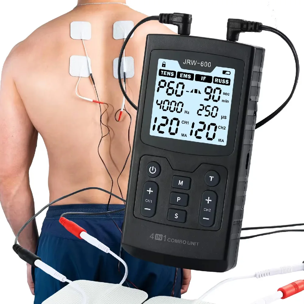 Electric Muscle Physiotherapy Therapy Stimulator EMS IFT RUSS TENS Pulse High-Frequency Adjustable Slimming Device Body Massager