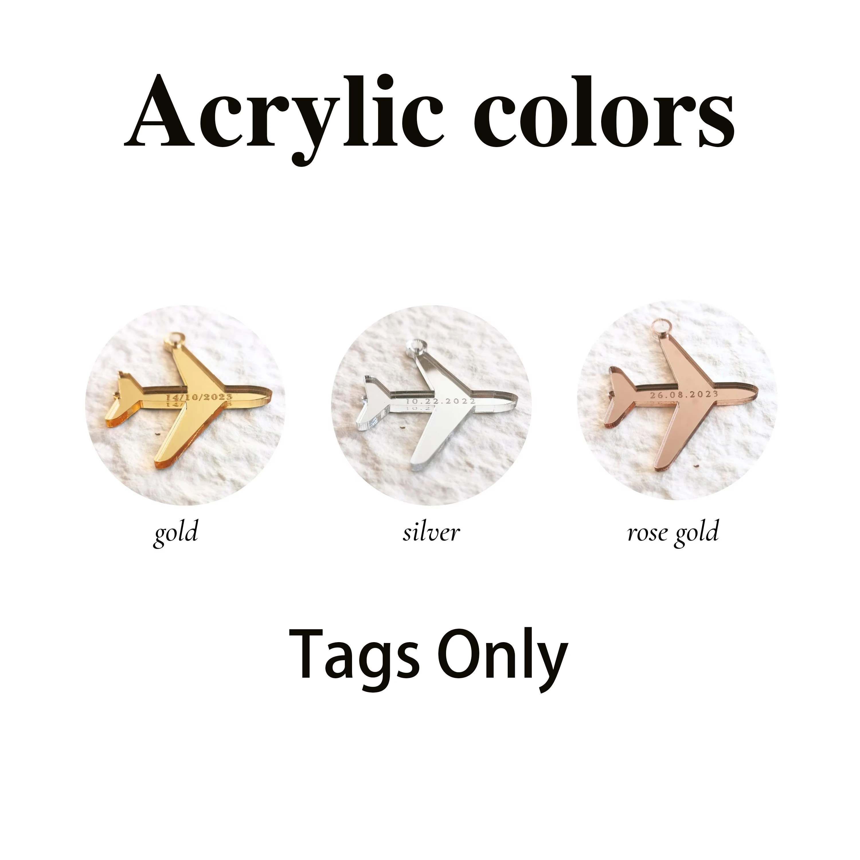 Personalized Airplane Charms for Destination Acrylic Wedding Invitations Custom Airplane Tags Party Decor Baby Shower Tags