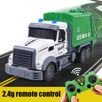 Remote control sanitation vehicle charging children's dump truck toy, RC remote control truck toy with light/sound effects